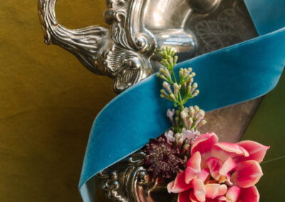 bright blue ribbon